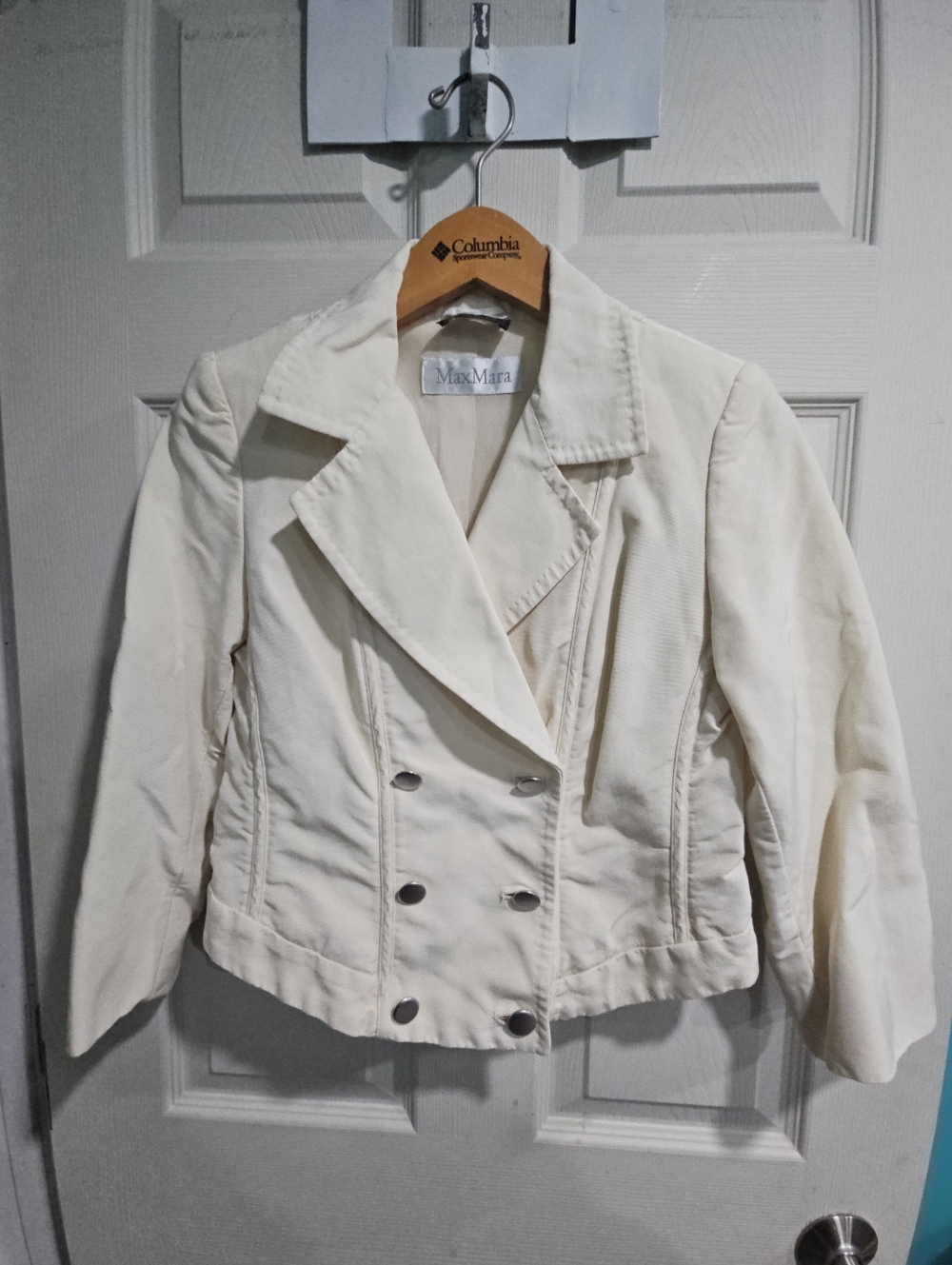 Vintage MaxMara Cream Double-Breasted Blazer Jacket